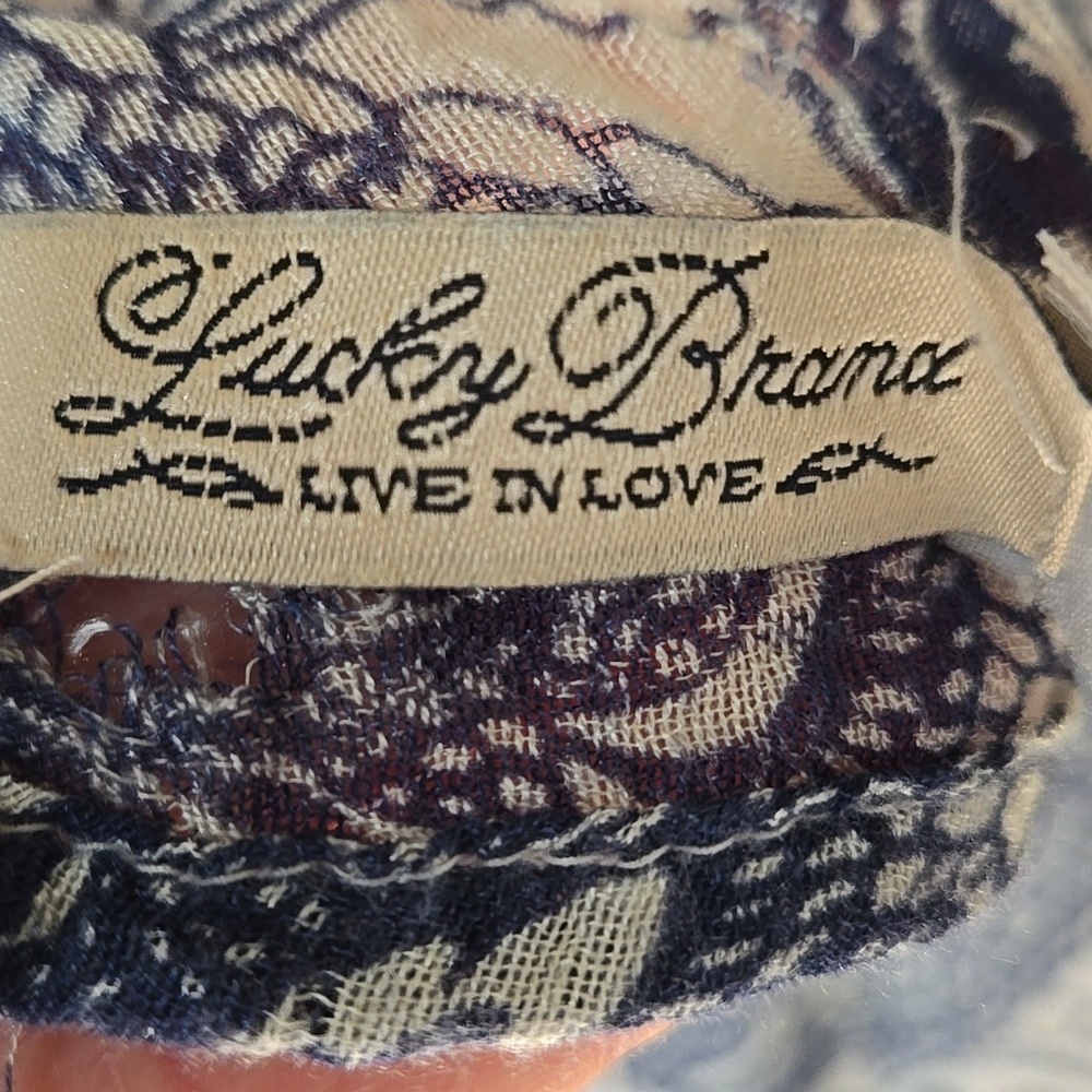 Lucky Brand Navy and Cream Scarf - Picture 4 of 13